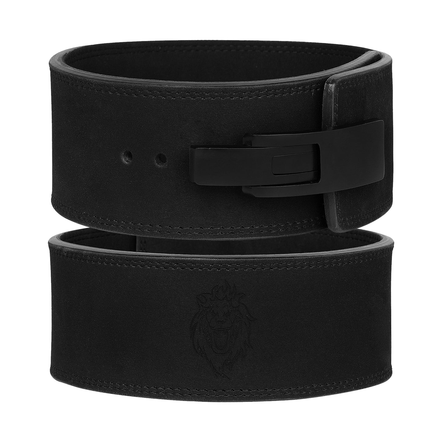 Black Suede Leather 11mm - 4" Weight Powerlifting Lever Belt
