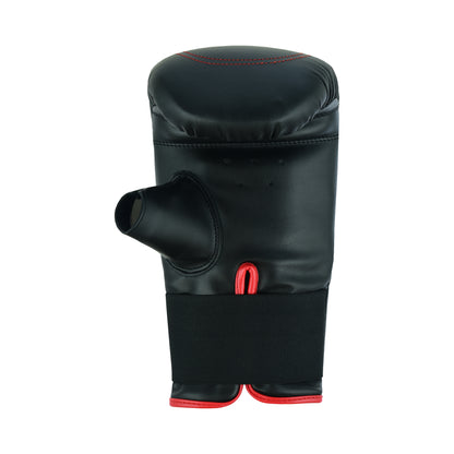 Black & Red Open Thumb Boxing Gloves