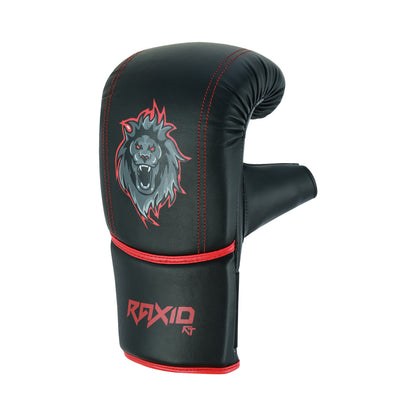 Black & Red Open Thumb Boxing Gloves