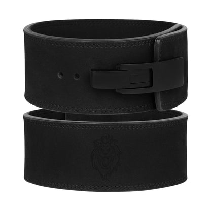 Black Suede Leather 11mm - 4" Weight Powerlifting Lever Belt